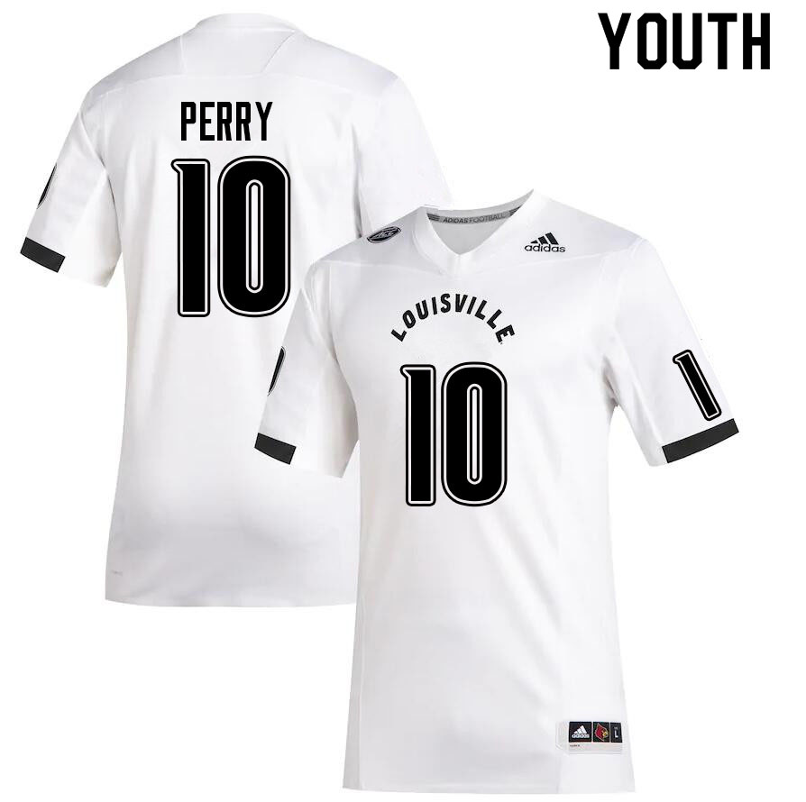 Youth #10 Benjamin Perry Louisville Cardinals College Football Jerseys Sale-White